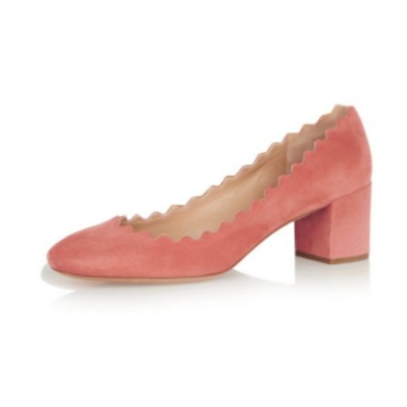 FSJ Shoes - FSJ Pink Chunky Heels Suede Pump